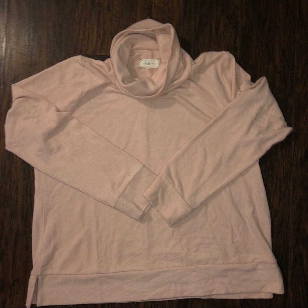 LOU & GREY Blush Pink Tunic Turtleneck Sz L GUC